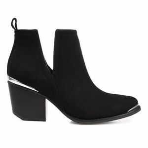 Journee Collection Black Ankle Booties with Silver Detail